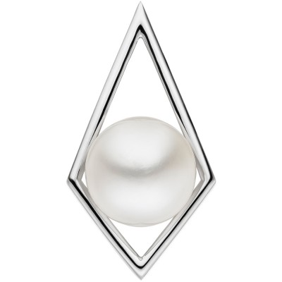 JOBO Anhänger 585 Weißgold 1 Süßwasser Perle Perlenanhänger