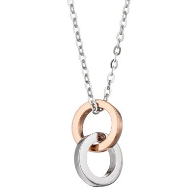 JOBO Collier Kette mit Anhänger 375 Weißgold Rotgold bicolor 45cm Halskette