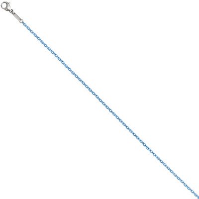 Rundankerkette Edelstahl blau lackiert 42cm Karabiner