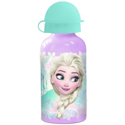 Frozen Kinder Trinkflasche aus Aluminium lila türkis 400ml