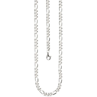 Figarokette 925 Silber diamantiert 60cm Karabiner