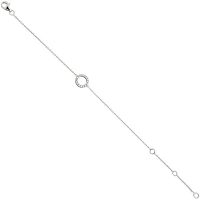 JOBO Armband 925 Sterlingsilber 16 Zirkonia 18,5cm Silberarmband