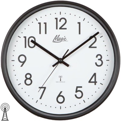 Magic Wanduhr Funk Funkwanduhr analog schwarz rund schlicht