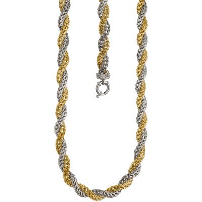 Collier Halskette 375 Weißgold Gelbgold bicolor 48cm
