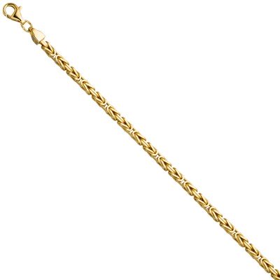 Königsarmband 925 Sterling Silber vergoldet diamantiert 19cm