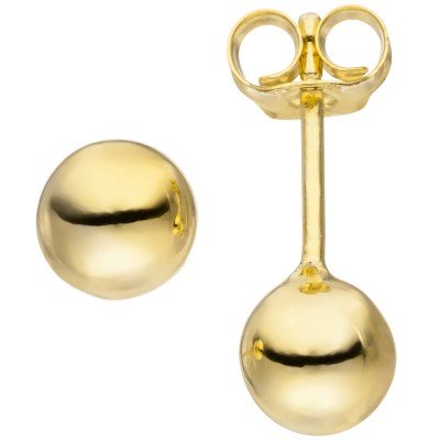 Ohrstecker Kugel 6mm 925 Silber vergoldet
