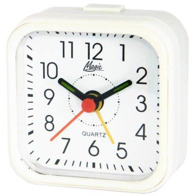 Magic Wecker Quarz analog weiß eckig einfach schlicht