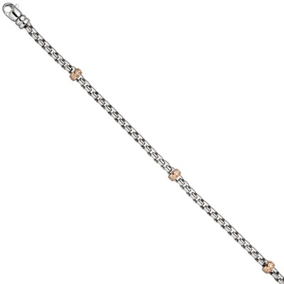 Armband 585 Weißgold Rotgold bicolor 39 Diamanten Brillanten 19cm