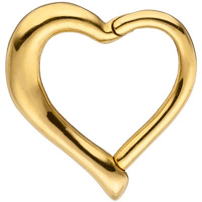 JOBO Segmentring Herz Edelstahl gold farben beschichtet Scharnier Ringstärke 1,2mm