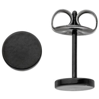 JOBO Ohrstecker Studs 6mm aus Edelstahl schwarz beschichtet Ohrringe
