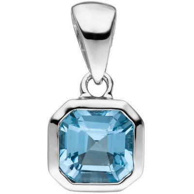 JOBO Anhänger 925 Sterlingsilber 1 Blautopas hellblau blau