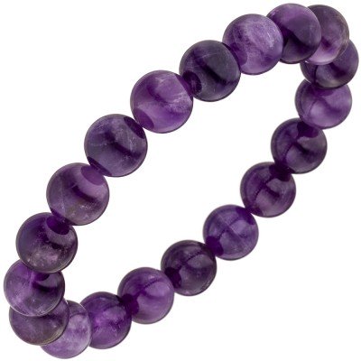 Armband Amethyst lila violett 19cm Amethystarmband elastisch