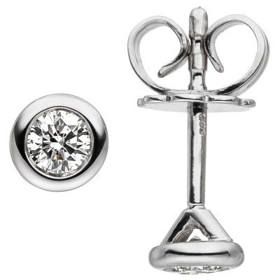 Ohrstecker 585 Weißgold 2 Diamanten Brillanten