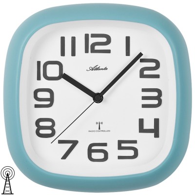 Wanduhr Funk Funkwanduhr analog hellblau