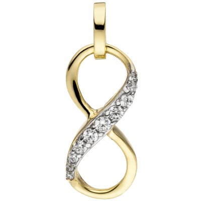 Anhänger Unendlichkeit 375 Gelbgold 10 Zirkonia
