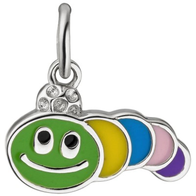 Anhänger Kinder Raupe bunt 925 Sterling Silber