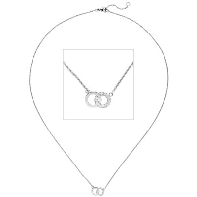 Collier 585 Weißgold 13 Diamanten Brillanten 45cm