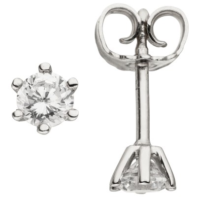 Ohrstecker 585 Weißgold 2 Diamanten Brillanten 0,50ct. Ohrringe