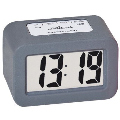 Wecker Quarz digital grau Digitalwecker mit Licht Snooze