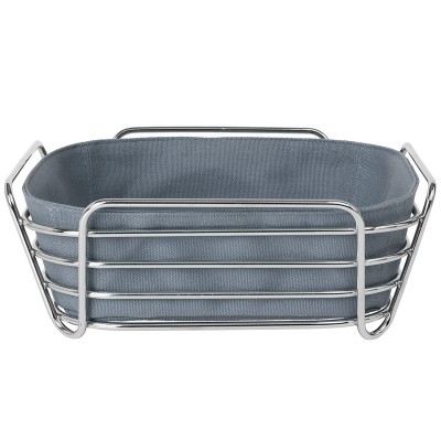 Brotkorb groß DELARA Stahldraht verchromt Baumwolleinlage Flint Stone