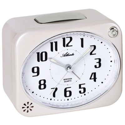 Wecker Quarz analog creme weiß leise ohne Ticken mit Licht