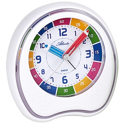 Wecker Kinderwecker weiß leise ohne Ticken Lernwecker für Kinder