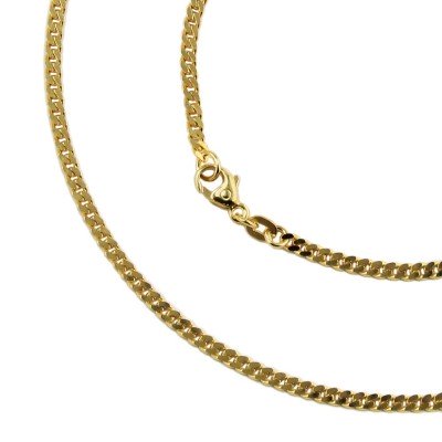 Armband Flachpanzer glänzend 585 Gold 185cm