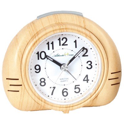 Wecker Quarz analog leise ohne Ticken in Holz-Optik