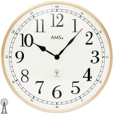 Wanduhr Funk Funkwanduhr analog rosegold farben rund mit Glas