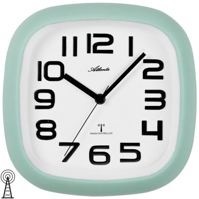 Wanduhr Funk Funkwanduhr analog hellgrün