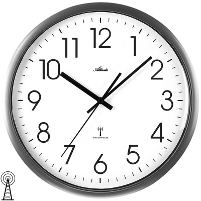 Wanduhr Funk Funkwanduhr analog anthrazit rund