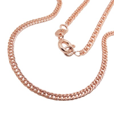 Kette Doppelrombus Zwillingspanzer 375 Rotgold 45cm