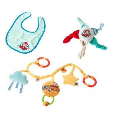 Sandmann Baby Set Lätzchen, Quietscher, Kiwakette