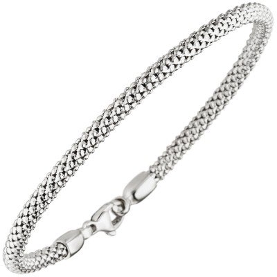 Armband 750 Weißgold 20cm Popcorn-Armband