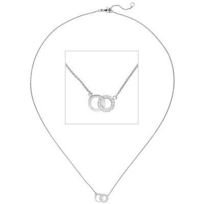 Collier 585 Weißgold 13 Diamanten Brillanten 45cm