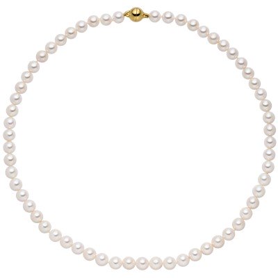 Kette mit Akoya Perlen und 925 Silber vergoldet 43cm