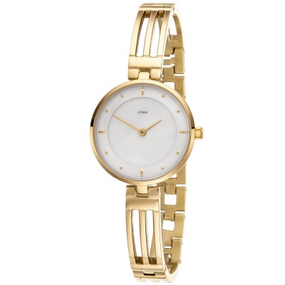 Damen Armbanduhr Quarz Analog Edelstahl vergoldet