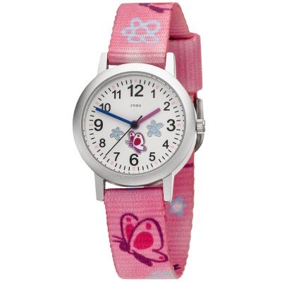 Kinder Armbanduhr Schmetterling pink rosa Quarz Analog Aluminium