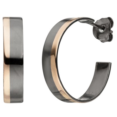 Halbcreolen 925er Sterling Silber bicolor vergoldet Ohrringe Creolen