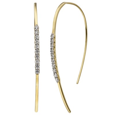 Ohrhänger Ohrhaken 925er Sterling Silber gold vergoldet 20 Zirkonia Ohrringe