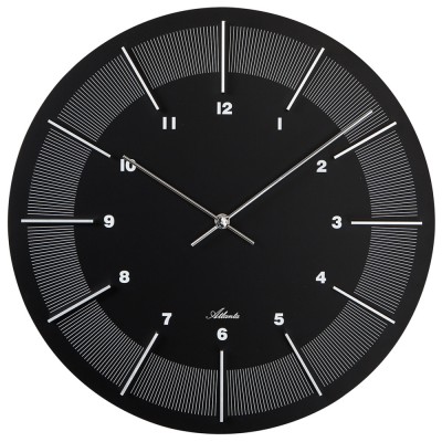 Wanduhr Holz schwarz rund