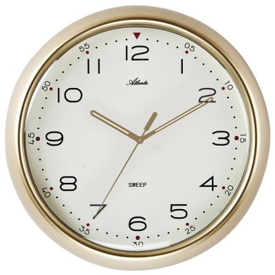 Wanduhr Quarz analog golden leise ohne Ticken