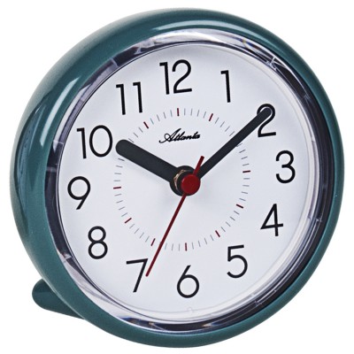 Wanduhr Tischuhr Baduhr Quarz analog petrol mit Saugnapf