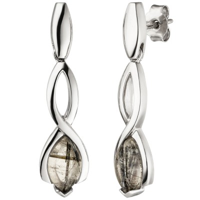 Ohrhänger 925 Sterlingsilber 2 Turmalinquarze Ohrringe