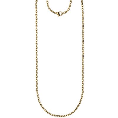 Halskette Kette Ankerkette Edelstahl gold farben beschichtet 70cm