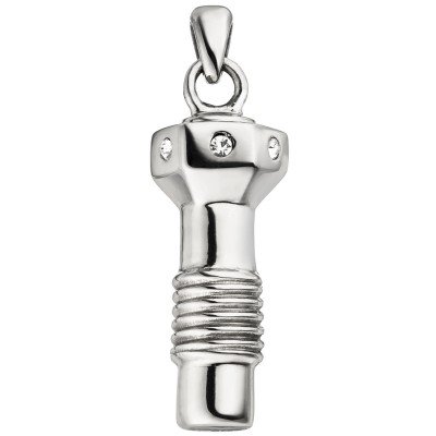 Anhänger Schraube Edelstahl mit 6 Kristallen