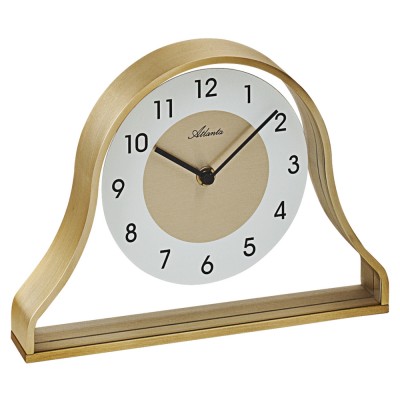 Stiluhr Tischuhr Quarz Metallrahmen golden mit Glas