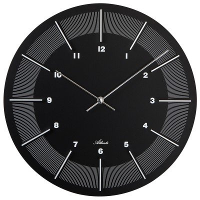 Wanduhr Holz schwarz rund