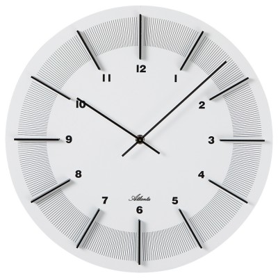 Wanduhr Holz weiß rund