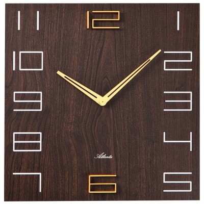 Wanduhr nussbaum farben viereckig